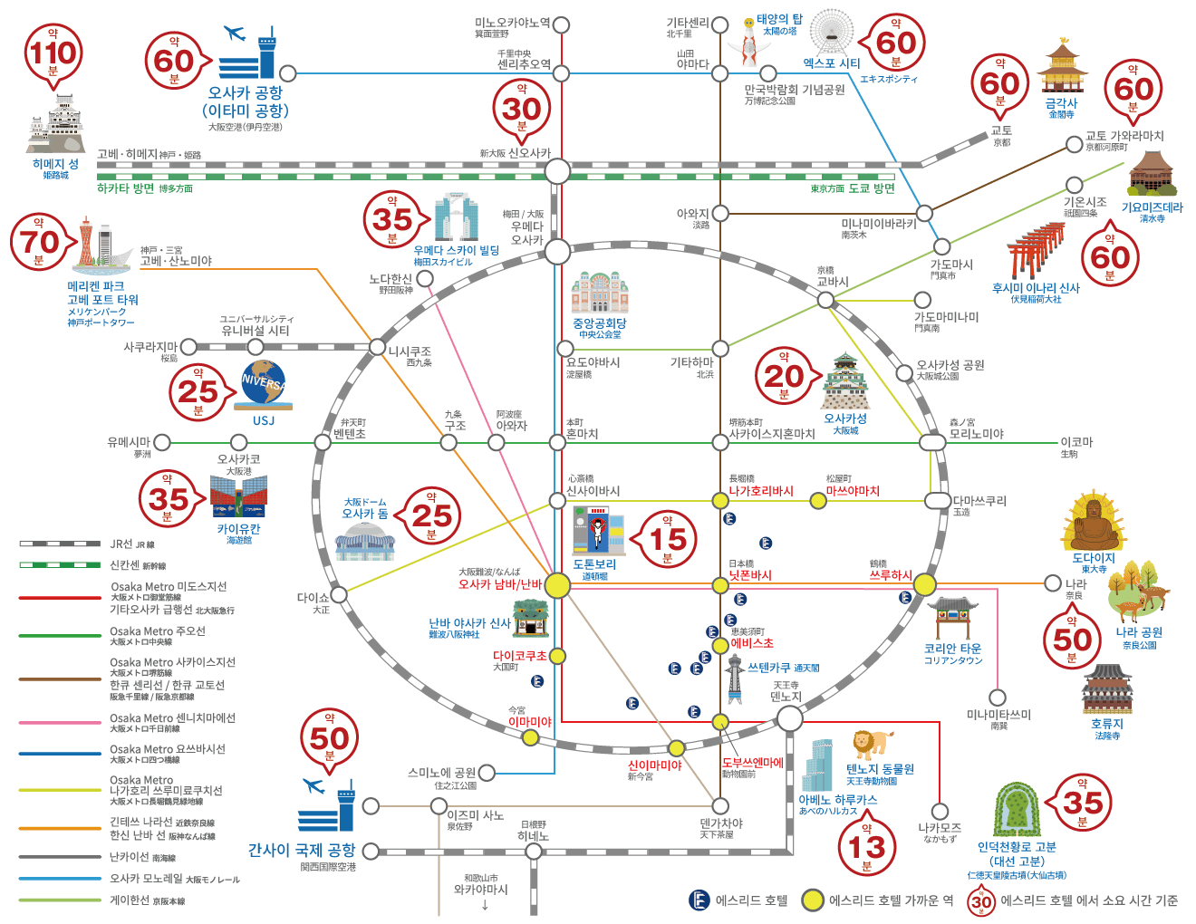 오사카 교통 MAP
