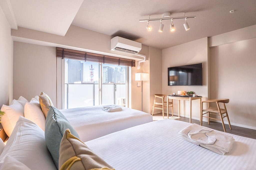 特色主题客房A  雙人床×2【高樓層】（採用MUJI客房用品）【禁煙】