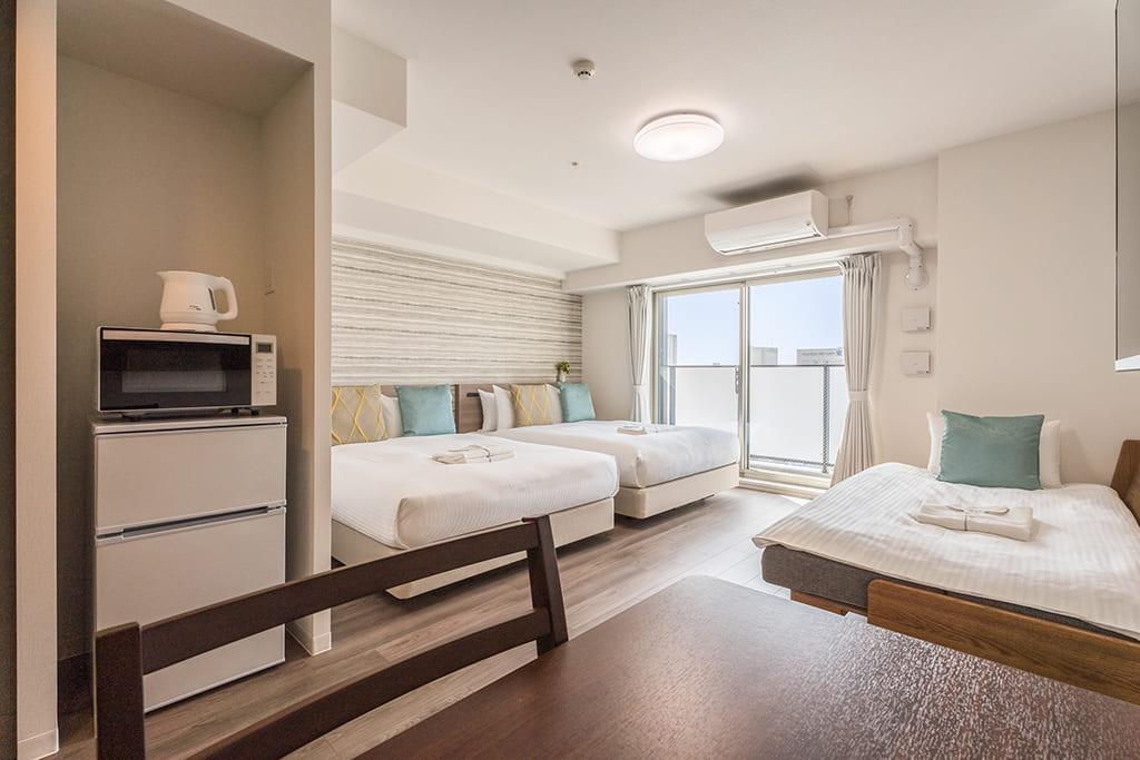 雙人床×2＋沙發床×1【禁煙】